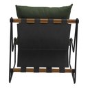 Ver imagem 7 de Kit Poltrona com Puff Turim Base Aço Preto Recouro Black Poliéster Verde Musgo - Nexta Casa