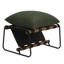 Ver mais imagens de Kit Poltrona com Puff Turim Base Aço Preto Recouro Black Poliéster Verde Musgo - Nexta Casa