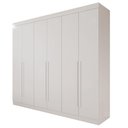 Ver imagem 3 de Guarda Roupa Casal 6 Portas 4 Gavetas Uberaba 100% MDF Branco/Neve