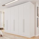Ver imagem 1 de Guarda Roupa Casal 6 Portas 4 Gavetas Uberaba 100% MDF Branco/Neve