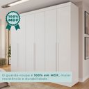 Ver imagem 7 de Guarda Roupa Casal 6 Portas 4 Gavetas Uberaba 100% MDF Branco/Neve
