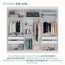 Ver imagem 6 de Guarda Roupa Casal 6 Portas 4 Gavetas Uberaba 100% MDF Branco/Neve