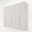 Ver imagem 2 de Guarda Roupa Casal 6 Portas 4 Gavetas Uberaba 100% MDF Branco/Neve