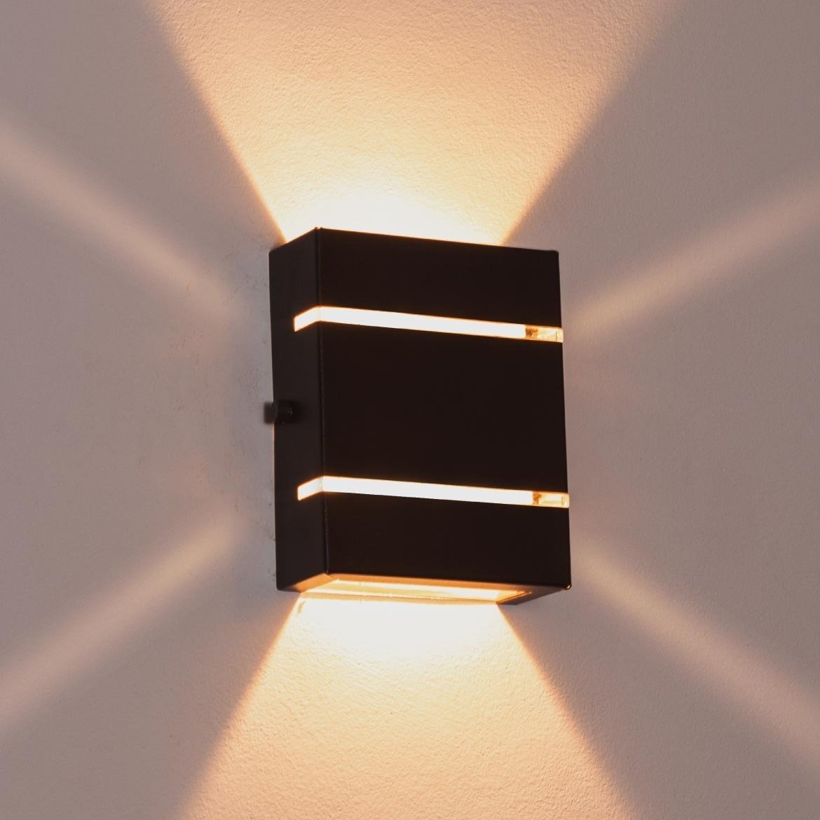 2x Arandela Slim Interna / Externa Marrom Alumínio 2 Frisos Moderna ST2527 - 4