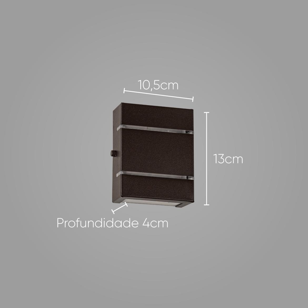 2x Arandela Slim Interna / Externa Marrom Alumínio 2 Frisos Moderna ST2527 - 2