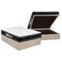 Ver imagem 1 de Cama Box Baú Casal: Colchão Espuma Castor D33 Black e White Double Face + Base CRC Suede Clean(138x1