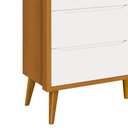 Ver imagem 2 de Cômoda Infantil Theo 6 Gavetas Branco/savana com Pés Amadeirado - Reller Móveis Branco/savana