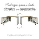 Ver imagem 4 de Conjunto 4 Peças com Escrivaninha em L Gold, Gaveteiro, Balcão para Escritório e Estante Livreiro Olmo Branco Artany