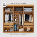 Ver imagem 4 de Guarda Roupa Casal 6 Portas 4 Gavetas Uberaba 100% MDF Marrom/Cinamomo
