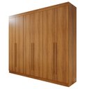 Ver imagem 2 de Guarda Roupa Casal 6 Portas 4 Gavetas Uberaba 100% MDF Marrom/Cinamomo