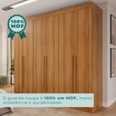 Ver imagem 7 de Guarda Roupa Casal 6 Portas 4 Gavetas Uberaba 100% MDF Marrom/Cinamomo