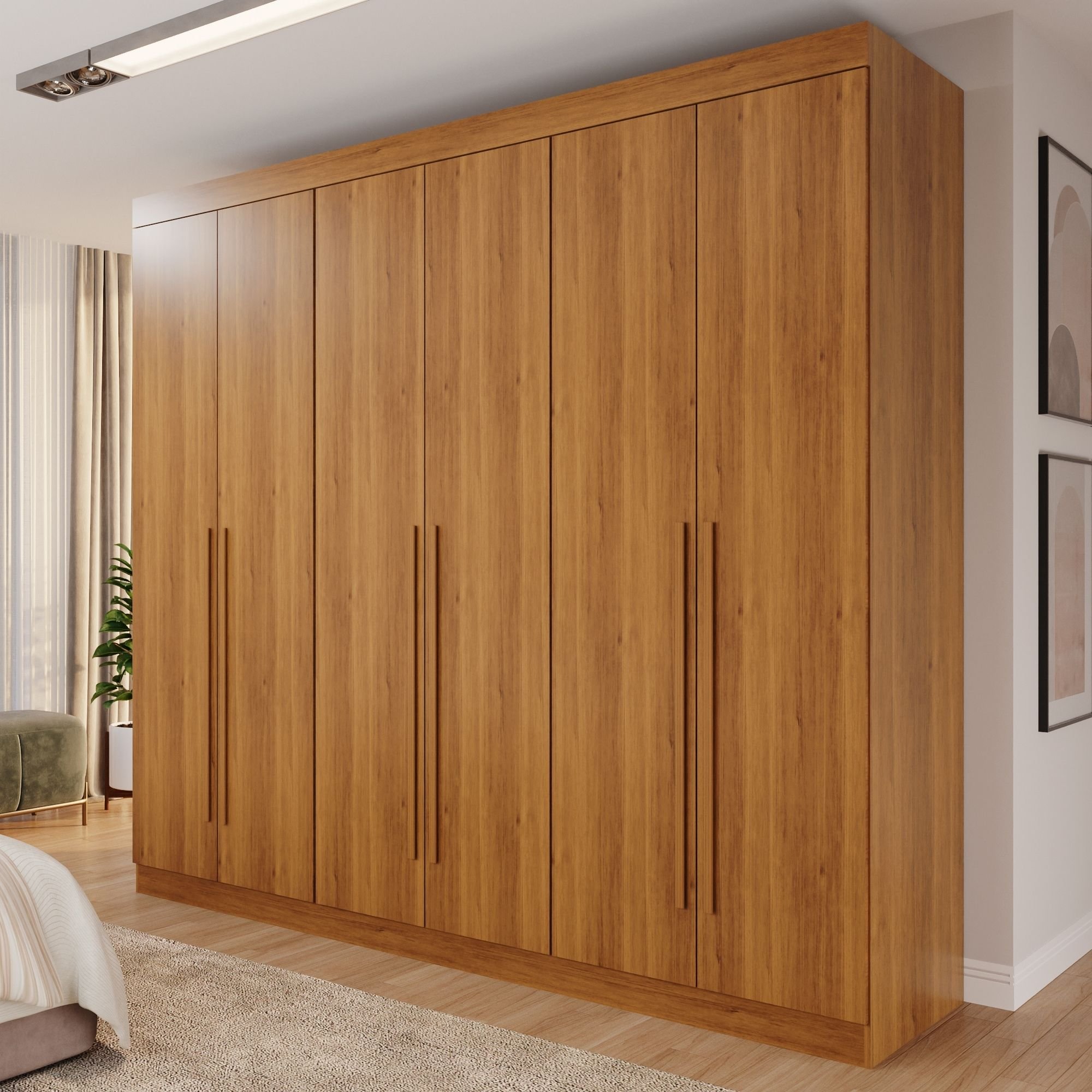 Guarda Roupa Casal 6 Portas 4 Gavetas Uberaba 100% MDF