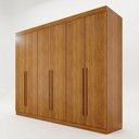 Ver imagem 2 de Guarda Roupa Casal 6 Portas 4 Gavetas Uberaba 100% MDF Marrom/Cinamomo