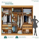 Ver imagem 5 de Guarda Roupa Casal 6 Portas 4 Gavetas Uberaba 100% MDF Marrom/Cinamomo