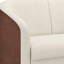 Ver imagem 2 de Sofá 2 Lugares 120cm Dolar PU Marrom | Bouclé Suave Off White - Sallar Home