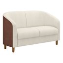 Ver imagem 3 de Sofá 2 Lugares 120cm Dolar PU Marrom | Bouclé Suave Off White - Sallar Home