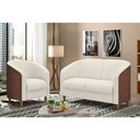 Ver imagem 7 de Sofá 2 Lugares 120cm Dolar PU Marrom | Bouclé Suave Off White - Sallar Home