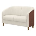 Ver imagem 1 de Sofá 2 Lugares 120cm Dolar PU Marrom | Bouclé Suave Off White - Sallar Home