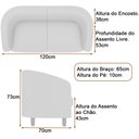 Ver imagem 4 de Sofá 2 Lugares 120cm Dolar PU Marrom | Bouclé Suave Off White - Sallar Home