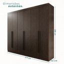 Ver imagem 4 de Guarda Roupa Casal 6 Portas 4 Gavetas Uberaba 100% MDF Marrom/New Canion