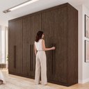 Ver mais imagens de Guarda Roupa Casal 6 Portas 4 Gavetas Uberaba 100% MDF Marrom/New Canion