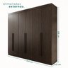 Guarda Roupa Casal 6 Portas 4 Gavetas Uberaba 100% MDF - 4