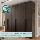 Ver imagem 7 de Guarda Roupa Casal 6 Portas 4 Gavetas Uberaba 100% MDF Marrom/New Canion