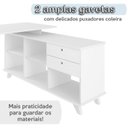 Ver imagem 6 de Kit 4 Peças com Escrivaninha em L Gold, Gaveteiro, Balcão para Escritório e Estante Livreiro
