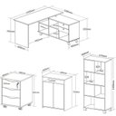 Ver imagem 3 de Kit 4 Peças com Escrivaninha em L Gold, Gaveteiro, Balcão para Escritório e Estante Livreiro