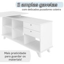 Ver imagem 6 de Conjunto 4 Peças com Escrivaninha em L Gold, Gaveteiro, Balcão para Escritório e Estante Livreiro Branco Artany