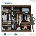 Ver imagem 5 de Guarda Roupa Casal 6 Portas 4 Gavetas Uberaba 100% MDF Marrom/New Canion/Off White