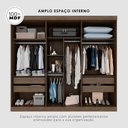 Ver imagem 4 de Guarda Roupa Casal 6 Portas 4 Gavetas Uberaba 100% MDF Marrom/New Canion/Off White