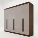 Ver imagem 2 de Guarda Roupa Casal 6 Portas 4 Gavetas Uberaba 100% MDF Marrom/New Canion/Off White