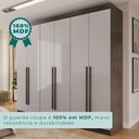 Ver imagem 7 de Guarda Roupa Casal 6 Portas 4 Gavetas Uberaba 100% MDF Marrom/New Canion/Off White