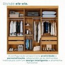 Ver imagem 6 de Guarda Roupa Casal 6 Portas 4 Gavetas Uberaba 100% MDF Marrom/Cinamomo/Off White