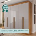 Ver imagem 7 de Guarda Roupa Casal 6 Portas 4 Gavetas Uberaba 100% MDF Marrom/Cinamomo/Off White