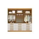 Ver imagem 5 de Guarda Roupa Casal 6 Portas 12 Gavetas com Pés Mônaco Plus D' Doro Cinamomo/off White