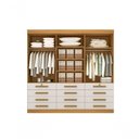 Ver imagem 4 de Guarda Roupa Casal 6 Portas 12 Gavetas com Pés Mônaco Plus D' Doro Cinamomo/off White