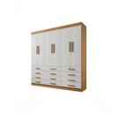 Ver imagem 1 de Guarda Roupa Casal 6 Portas 12 Gavetas com Pés Mônaco Plus D' Doro Cinamomo/off White