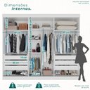 Ver imagem 5 de Guarda Roupa Casal 3 Portas de Correr com Espelho Central 6 Gavetas Garibaldi 100% MDF Branco/Neve