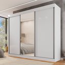 Ver imagem 1 de Guarda Roupa Casal 3 Portas de Correr com Espelho Central 6 Gavetas Garibaldi 100% MDF