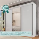 Ver imagem 7 de Guarda Roupa Casal 3 Portas de Correr com Espelho Central 6 Gavetas Garibaldi 100% MDF Branco/Neve