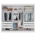 Ver imagem 2 de Guarda Roupa Casal 3 Portas de Correr com Espelho Central 6 Gavetas Garibaldi 100% MDF Branco/Neve
