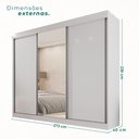 Ver imagem 4 de Guarda Roupa Casal 3 Portas de Correr com Espelho Central 6 Gavetas Garibaldi 100% MDF