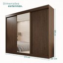 Ver imagem 4 de Guarda Roupa Casal 3 Portas de Correr com Espelho Central Garibaldi 100% MDF New Canion/Off White