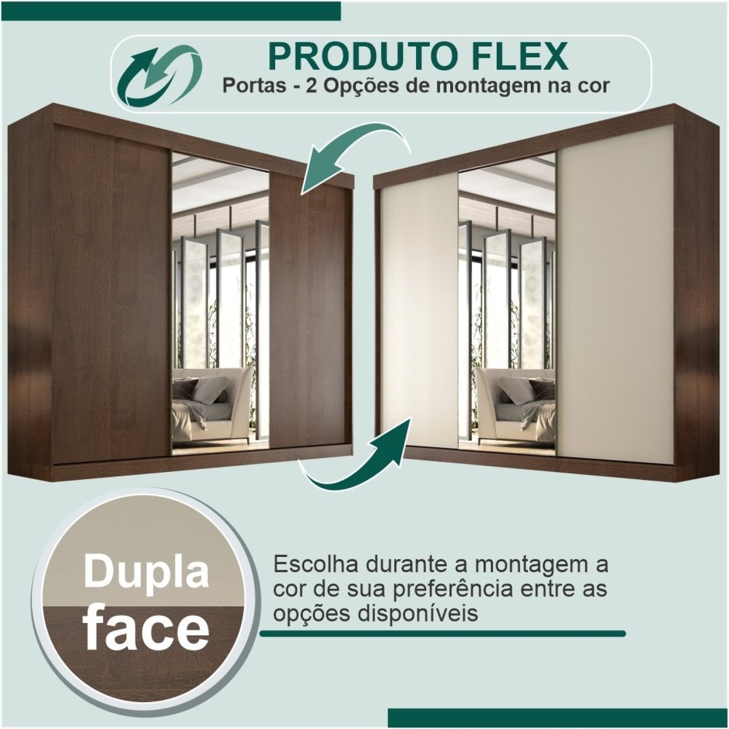 Guarda Roupa Casal 3 Portas de Correr com Espelho Central 6 Gavetas Garibaldi 100% MDF - 10