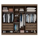 Ver imagem 3 de Guarda Roupa Casal 3 Portas de Correr com Espelho Central Garibaldi 100% MDF New Canion/Off White