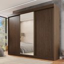 Ver imagem 1 de Guarda Roupa Casal 3 Portas de Correr com Espelho Central Garibaldi 100% MDF New Canion/Off White