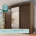 Ver imagem 7 de Guarda Roupa Casal 3 Portas de Correr com Espelho Central 6 Gavetas Garibaldi 100% MDF Marrom/New Canion/Off White