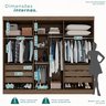 Guarda Roupa Casal 3 Portas de Correr com Espelho Central 6 Gavetas Garibaldi 100% MDF - 5